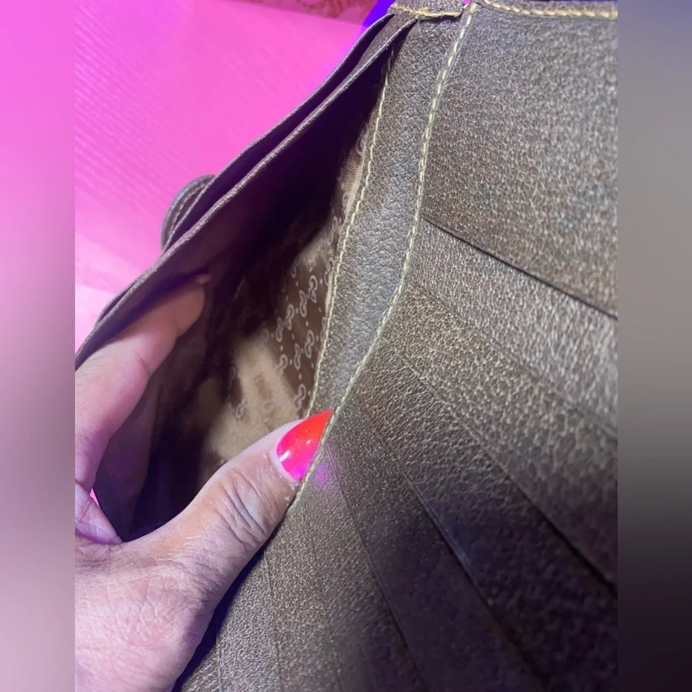GUCCI “GG” Monogram Wallet, Vintage. GUC